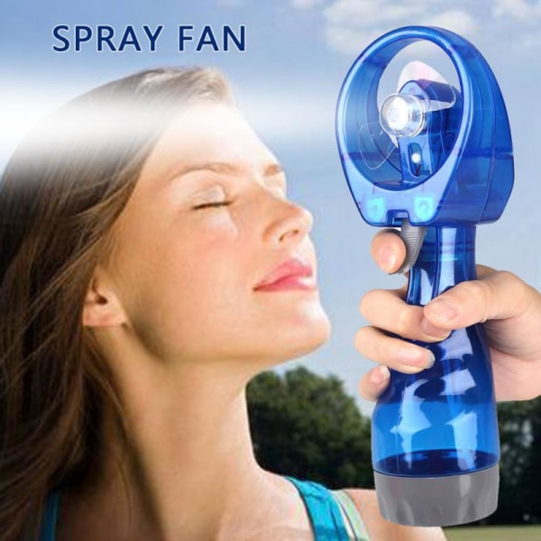 Sommer håndholdt kjølevann spray tåkevifte med sprayflaske skrivebord luftfukting tegneserie håndholdt Blue