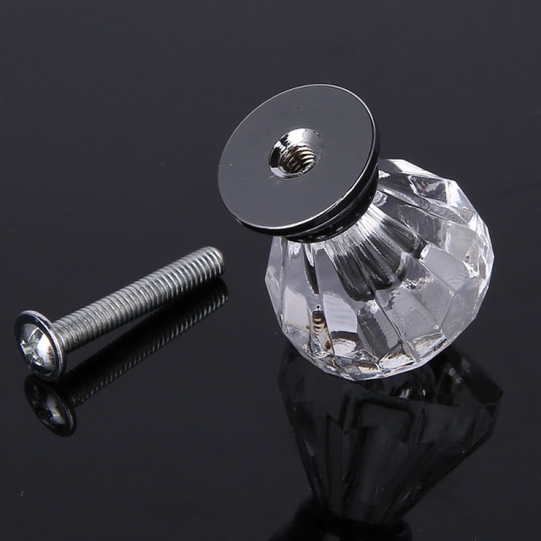 25mm klart krystallhåndtak 4 stk garderobe og skapdørhåndtak Transparent 25MM