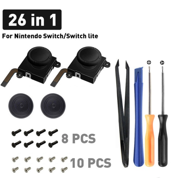 Til Switch Lite Joystick Cap Switch Joy-Pad Analog Joystick Switch Reparationstilbehør Black repair accessories