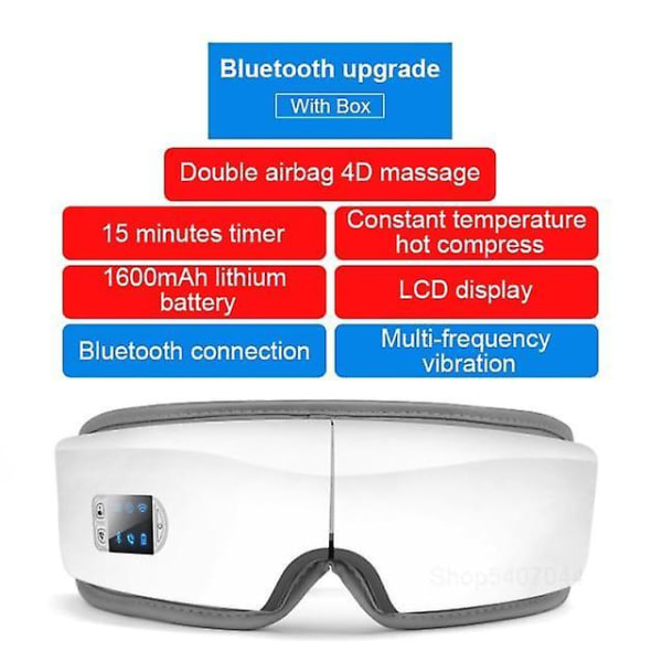 Massageapparater 4d bluetooth smart airbag vibration värme musik mörk