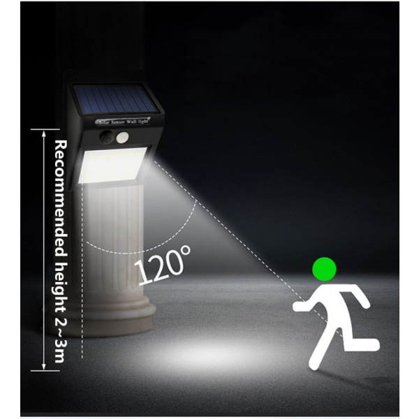 20/100/144 LED-lys Solar Light Outdoor Solar Lamp Powered Sollys Vanntett PIR-bevegelsessensor Gatelys for hagedekorasjon 4Pcs 20Leds