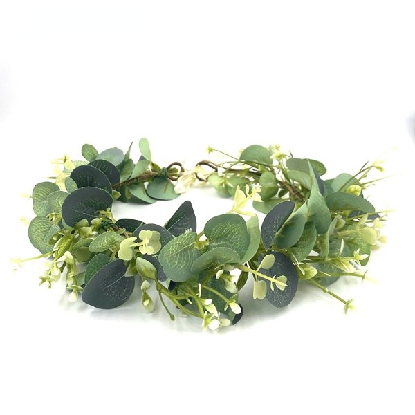 Eucalyptus Leaf Mori Style Green Leaf Garland Seaside Holiday Bryllup Hårtilbehør Green