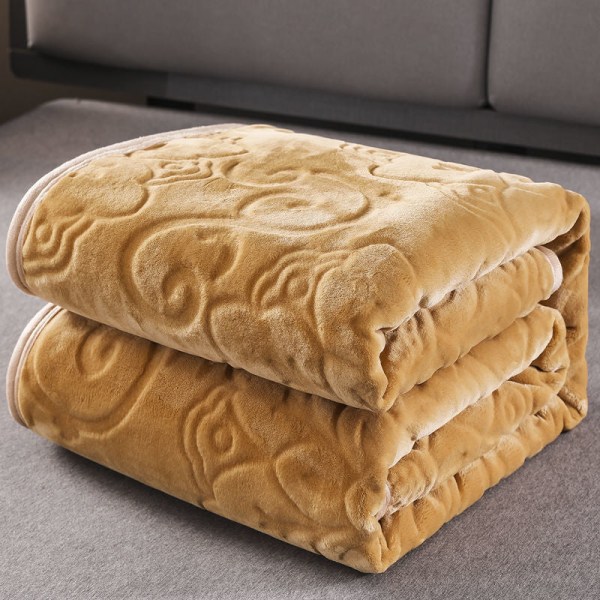 Fortykket mælkefiber Coral Fleece tæppe Flanell tæppe Student tæppe Lille dyne Pink 230*250cm