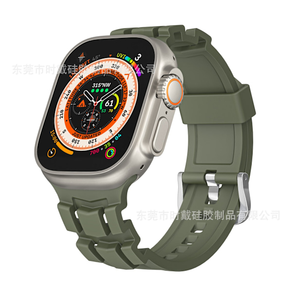 Kellon ranneke Apple Watch iWatch 38MM/40MM/41MM armeijanvihreä
