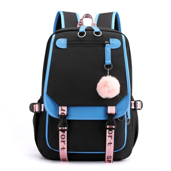 Kvinner jente ryggsekk skulderveske skolesekk Casual Creative Pattern Outdoor Travel Bag Student Blue 29*16*46cm