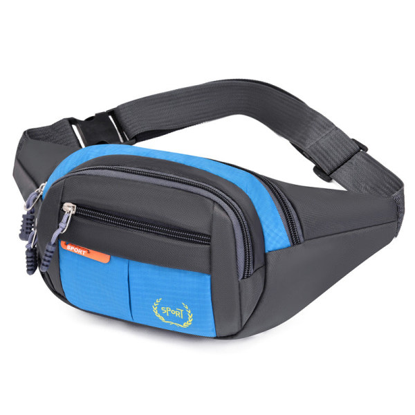 Midjeveske Lommebok Stor kapasitet Skulder Messenger Bag Sportsbag Blue