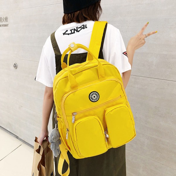 Kvinner jente ryggsekk skulderveske skolesekk Stilig Bag Bag College Student Nylon Bag Yellow