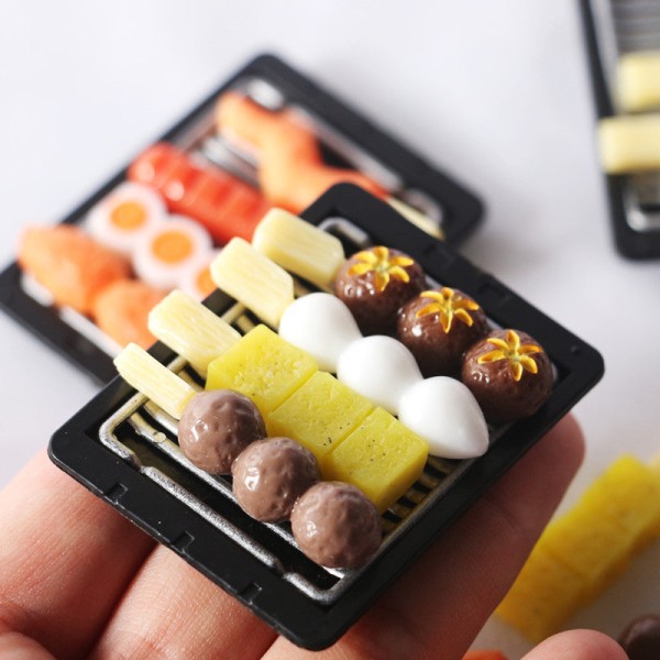 Miniatyrmöbler Leksak Dockor Hus Gör det själv Dekoration Tillbehör Mini Kebab Japansk stil Egg pill (single)