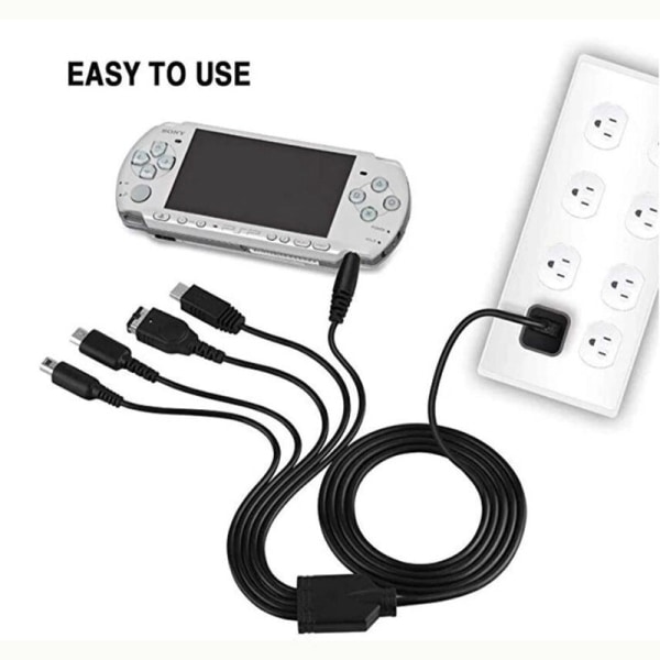 Wii U / uusi 3dsxl / uusi 3DS / NDS Lite SP / PSP 5-in-one latauskaapeli