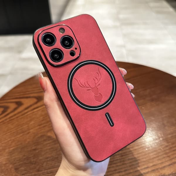 Fodral för iPhone 17 Pro Max Magnetisk Älg Svans Röd