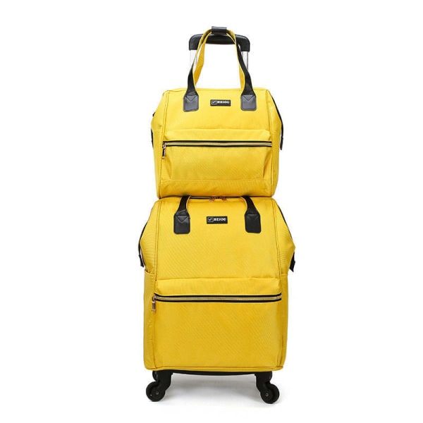 Box Bag Unisex ryggsekk Ryggsekk Reisebagasjeveske Yellow big bag (without pull rod)