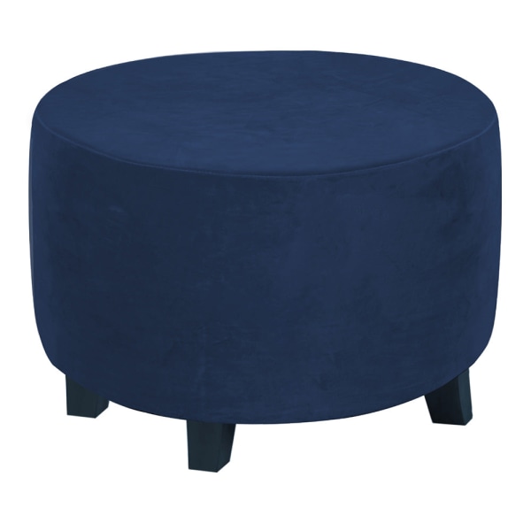 Sofa Stoltrekk Fløyelsrundt Pedaltrekk Tykt Helkroppsrunde Lave krakksett Navy blue Small Size