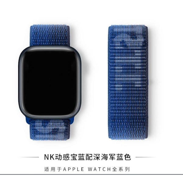 Klockarmband för Apple Watch iWatch 38/40/41/42mm universal 1 NK dynamic kungsblå med mörk marinblå