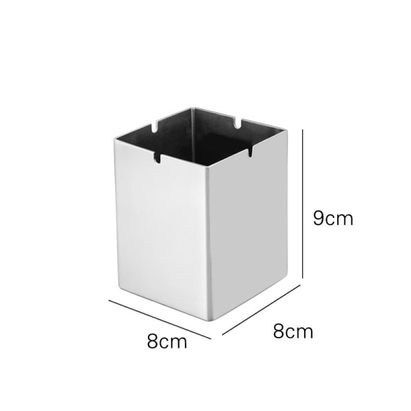 Askfat KTV Rostfritt Stål Överdimensionerat Enkel Anti-Grå Fluga Vindtät Kommersiell Bokstäver Askfat Small size square ashtray