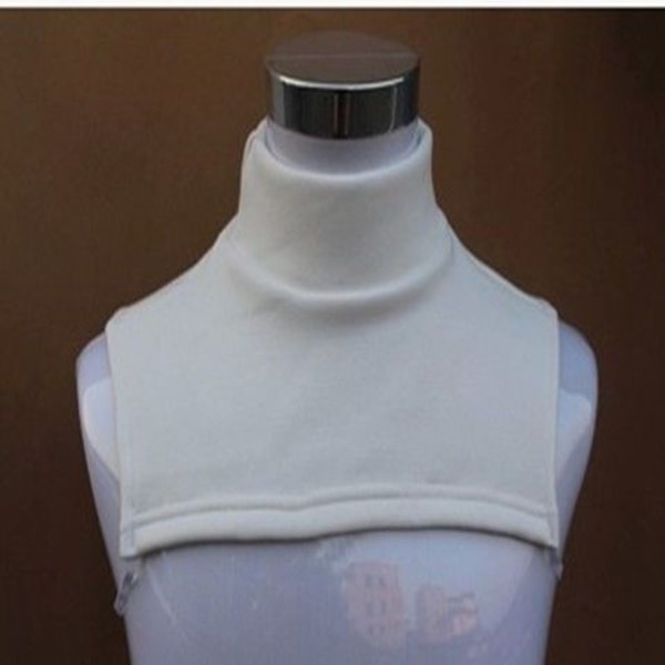 Kvinnor flickor falsk krage Dekorativ unisex halsduk Pullover Håll värmen Halv Turtleneck Milky White S size less than 55kg