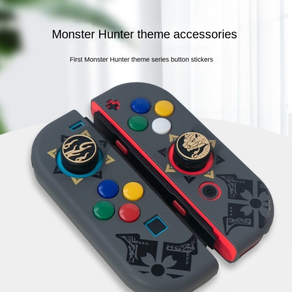For Nintendo Switch Button Sticker JoyCon Håndtak Joystick Cap Monster Hunter Theme NS Protective Black plum color