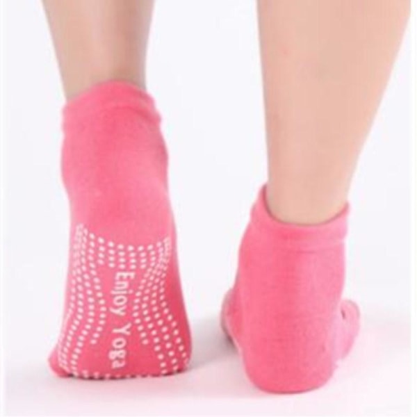 2 par kvinner Yoga sokker Anti-skli fem fingre ryggløs silikon Sklisikker 5 tå sokk Ballett Gym Fitness Pink one Size