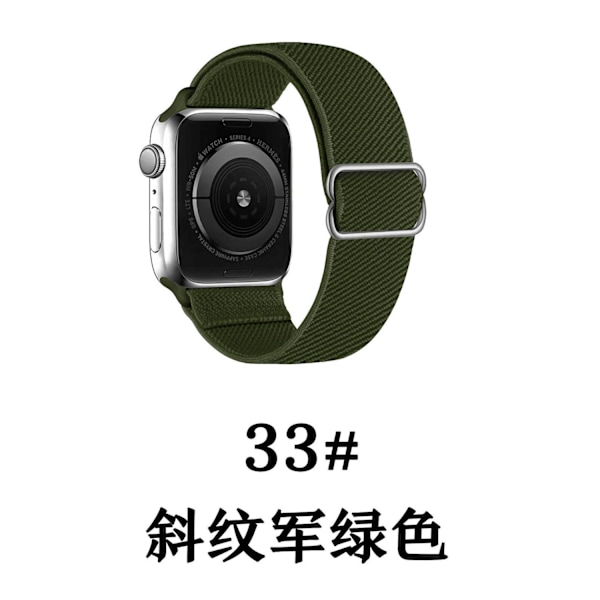 Klockarmband för Apple Watch iWatch 38/40/41 med tjockt justeringsspänne militärgrön