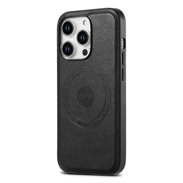 Fodral för iPhone 16 svart magnetiskt läder