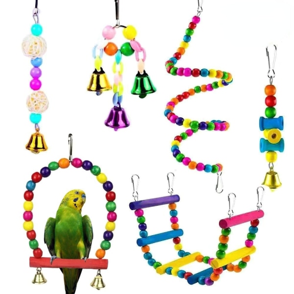 Trygge ikke-giftige fugleleker Parrot-monterte leker 6-delt sett 6-piece set