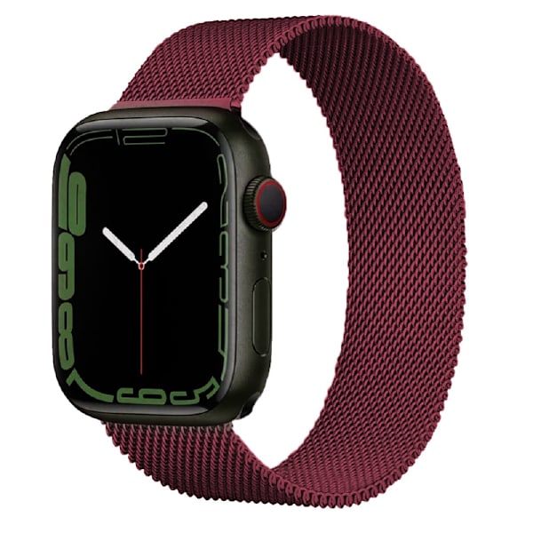Klockarmband för Apple Watch iWatch 42/44/45/49mm 7:e generationen vinröd