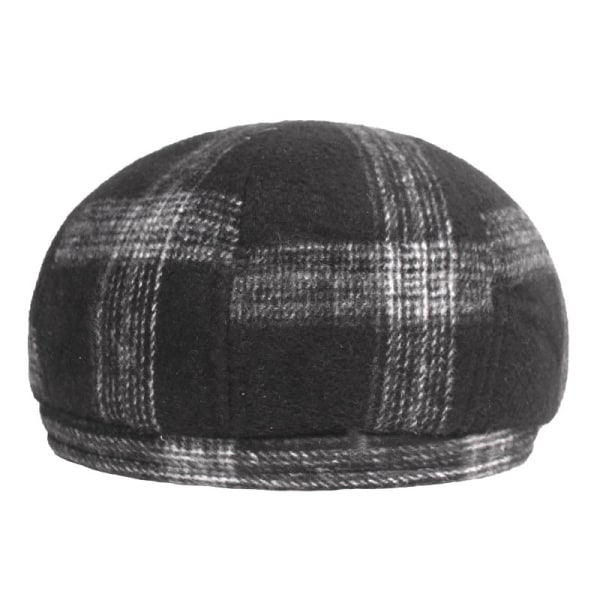 Barettihattu Talvihattu Barettihattu vanhuksille Talvipaksutettu huipullinen cap miehille Korvaläpät Lämpimät Advance-hatut Black XL（60cm）