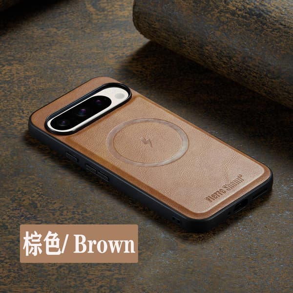 Etui til iPhone16pro 027 brun fallsikker ve-lær