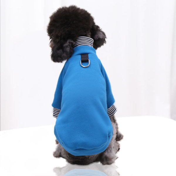 Husdjurskläder Nattljusreflekterande luvtröja Walking Dog Safety Fleece Lake Blue l