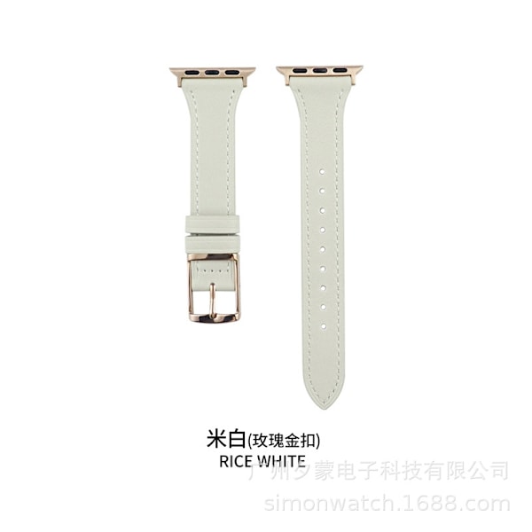 Kellon ranneke Apple Watch iWatch 46mm 10. sukupolvi, beige ruusukullanvärinen solki