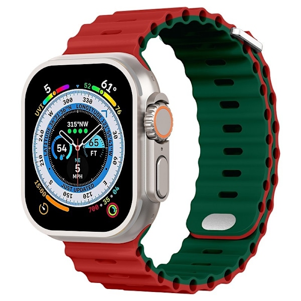 Kellon ranneke Apple Watch iWatch 38/40/41mm suuri + tummanvihreä