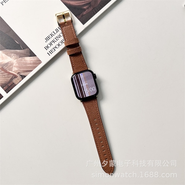 Klokkereim for Apple Watch iWatch 42mm 10. generasjon lysebrun gullspenne