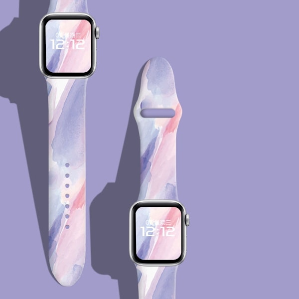 Klockarmband för Apple Watch iWatch 38/40/41MM Akvarell Lila
