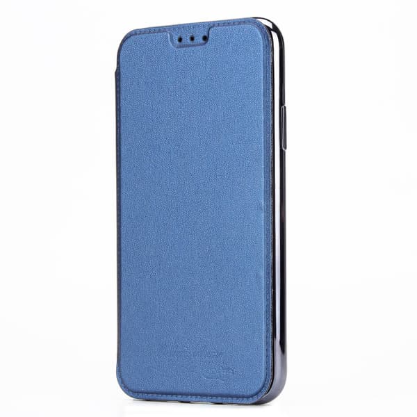 Fodral för iPhone 14 Pro blått flip läder ultratunt PU kortfack