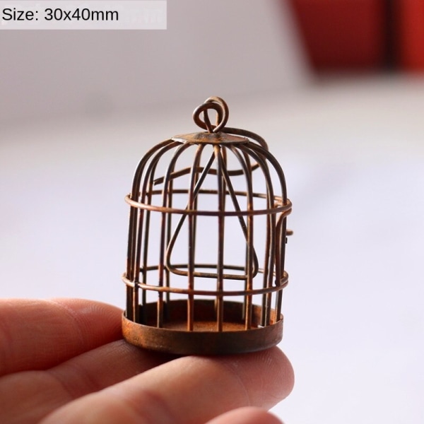 Miniatyrmöbler Leksaksdockor Hus Gör det själv Dekoration Tillbehör Mini Fågelbur Trädgård Yard Suckulent Make rust bird cage