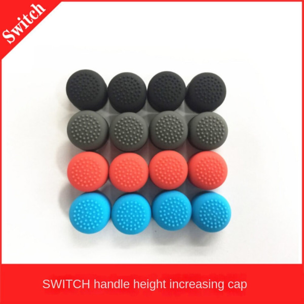 För Switch Handtag Knapp Cap Joystick Cap Skydds Cap Silica Gel Cap en hög hatt Circle Red