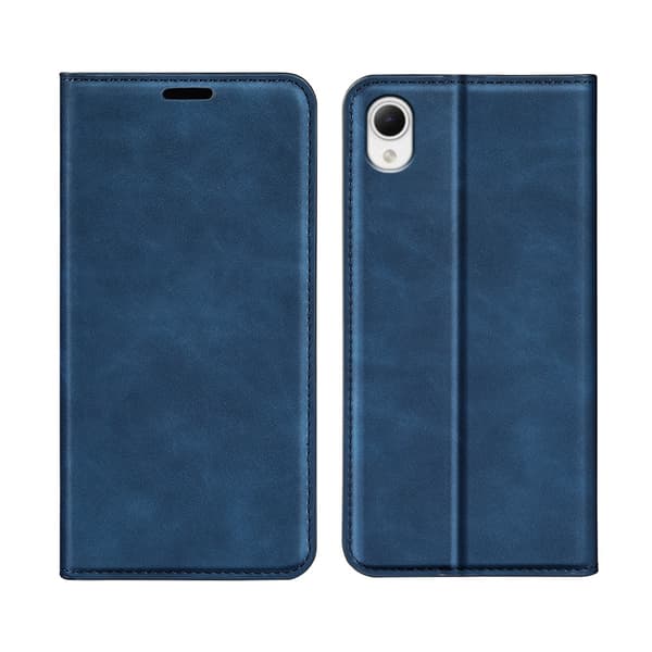 Etui til Samsung S24 blått tilpasset lær flip magnetisk