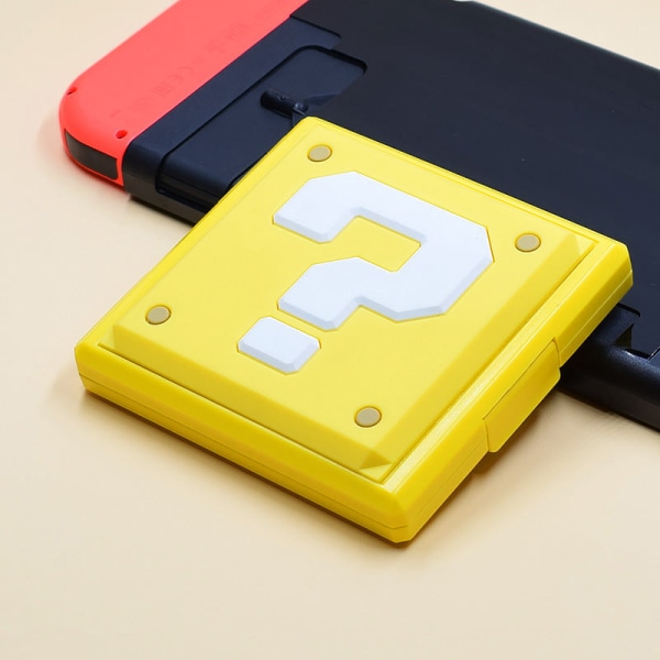 Til Nintendo Switch Game Card Box NS OLED Storage Box Memory Card Box Opbevaring Tilbehørsboks Yellow question mark