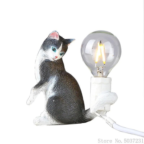 Lampor djur kattunge bordslampa svart harts bordslampa