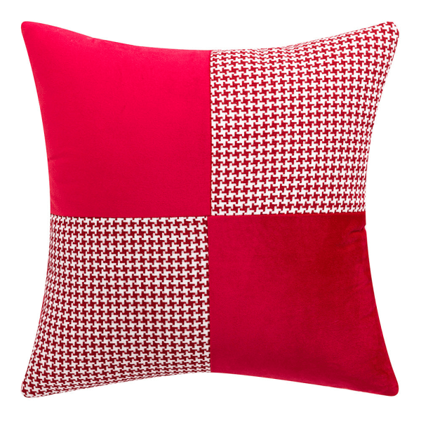 Houndstooth-sömnad Case i bomull och linne, flerfärgat vardagsrum, sovrumsdekoration Red 30*50cm