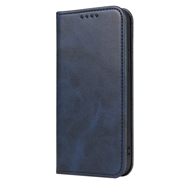 Etui til Samsung Note20Ultra Blå Magnetisk Kalveskinn Enkeltbrettet Kant solid mønster Blue