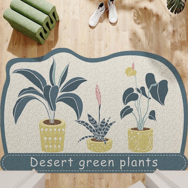 Bademåtte Skridsikret Absorberende Bruser Badetæppe Tæppe Creative PVC Green shade 45*75cm