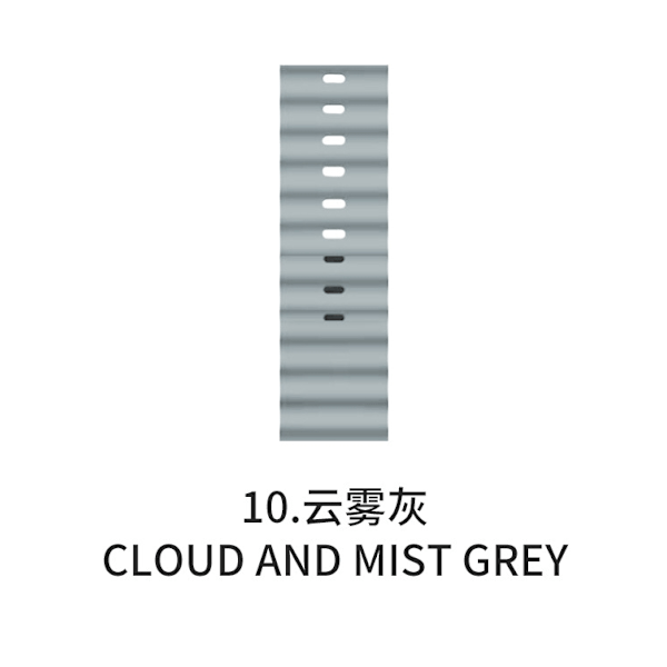 Urrem til Apple Watch iWatch til 1-9 generationer: 38/40/41/S10 42mm 0 Cloudy Gray