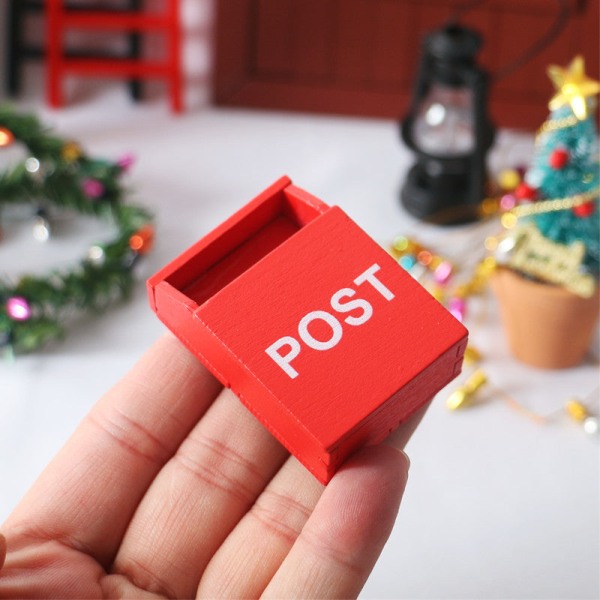 Miniatyrmøbler Leketøy Dukker Hus DIY Dekorasjon Tilbehør Mini 1:12 Postkasse Postkasse Julefestival POST mailbox