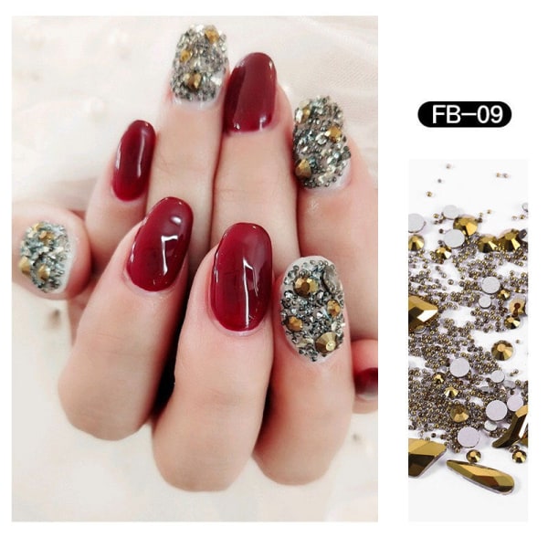 Kynsikoristeet Nail Art Net Red Diamond Ins Style Mixed Square Pohjapora New York storm FB01