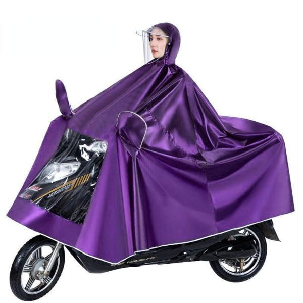 Sadetakki Sadepuku Sähköauto Koko Body Sateenpitävä plus-kokoinen Paksu Vedenpitävä Ratsastus Single mirror cover purple 7XL