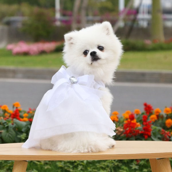 Pet Clothes Suit Wedding Dress Small and Medium Dogs Supplies Elegant white wedding dress l