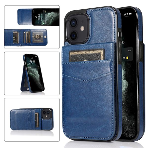 Etui til Samsung S20 blå Solid Stand Kortpladser Flip Wallet