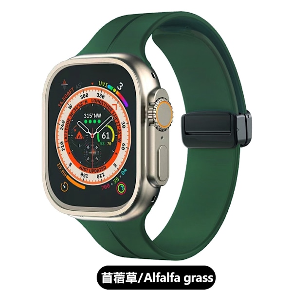 Kellon ranneke Apple Watch iWatch -kelloon Soveltuu: 1.-8. sukupolvi SE 42/44/45/49mm 9 Alfalfa