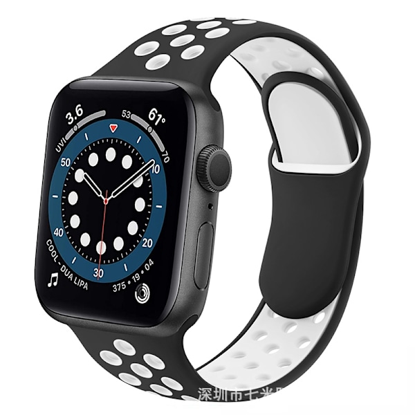 Urrem til Apple Watch iWatch 38/40/41mm standard sort og hvid