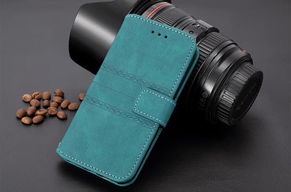 Etui til Samsung A03 Mørkegrønn Drøm Preget Lanyard Lær Solid